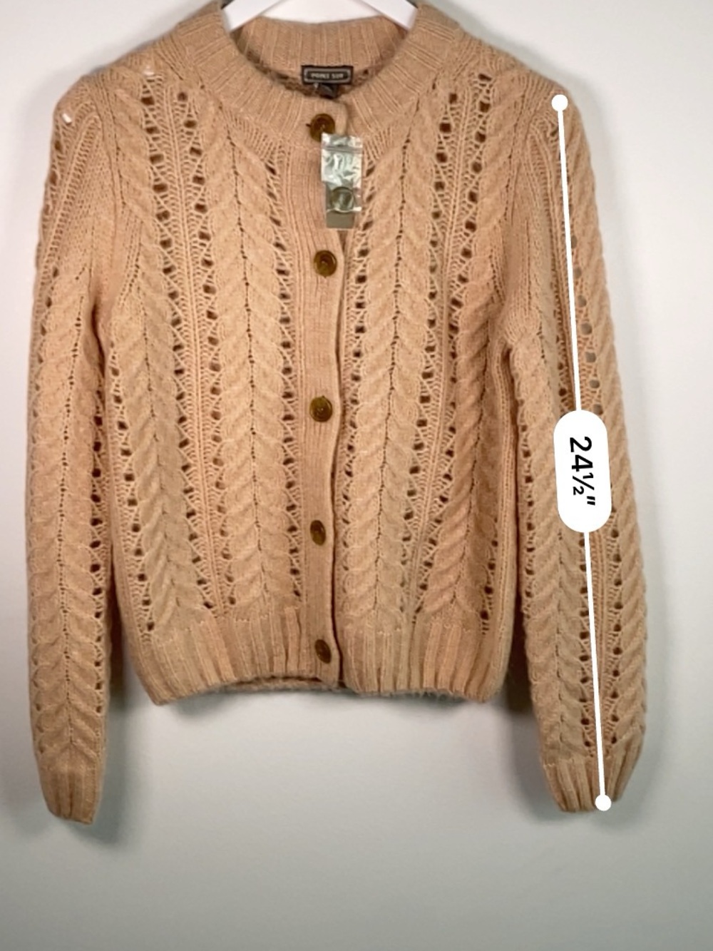 NWT Soft Cable-Knit Button Cardigan - blush pink - Picture 6 of 6
